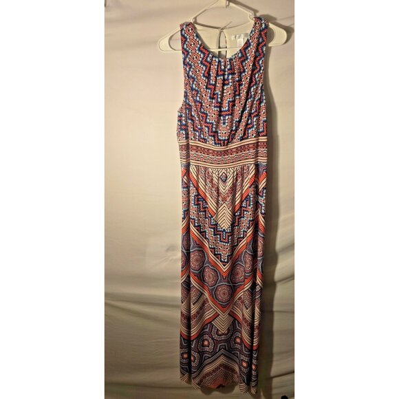 London Times Womens size 12 Dress Sleeveless Maxi Great Print Long Easy Colorful - Picture 2 of 5